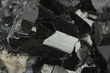 Fluorescent Hyalite Opal on Lustrous Black Tourmaline (Schorl) #239684-1